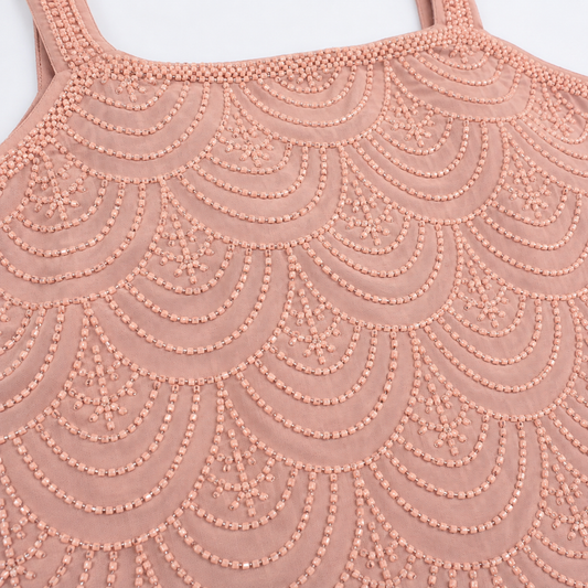 Girls’ Dusty Pink Beaded Palazzo Set | Kids Indian Ethnic Wear