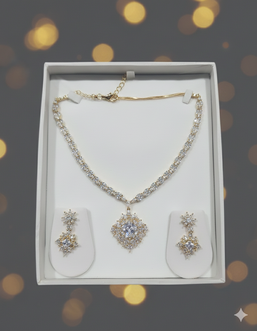 Premium AD necklace and earrings set