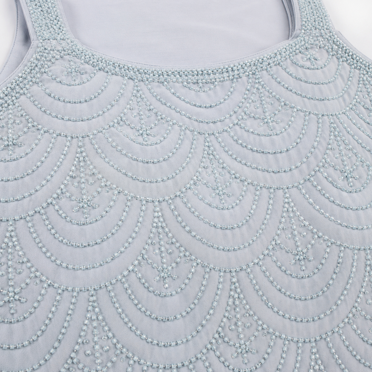 Girls’ Ice Blue Beaded Palazzo Set