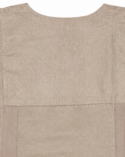 Elegant 3-Piece Champagne Kurta Set with Premium Tissue Panel | Onam Festive Wear
