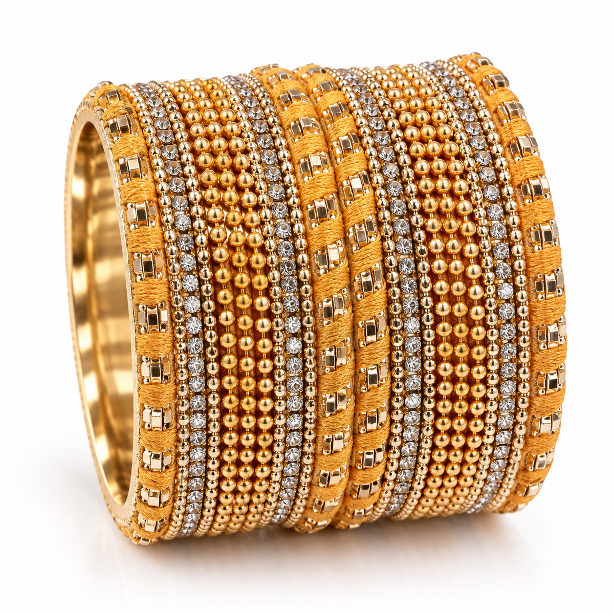 Yellow & Gold Bangles-Size 2.10