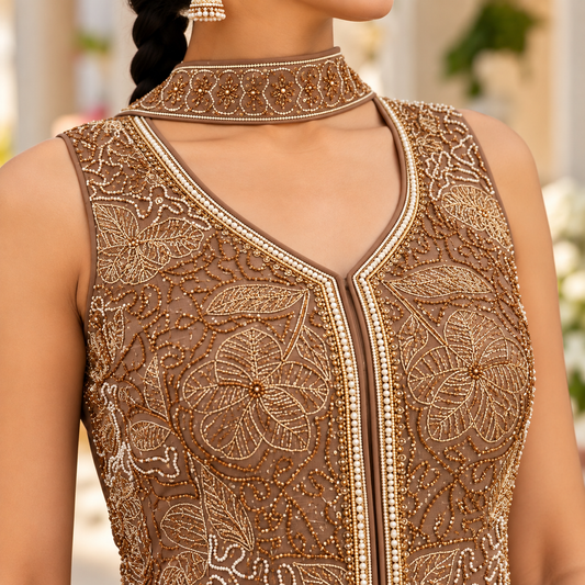 Elegant Embroidered Palazzo Set – Size L