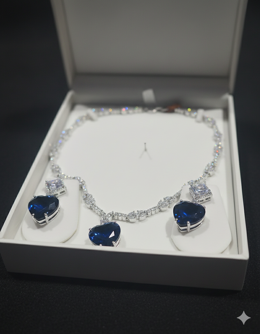 PREMIUM CUBIC ZIRCONIA NECKLACE AND EARRINGS SET