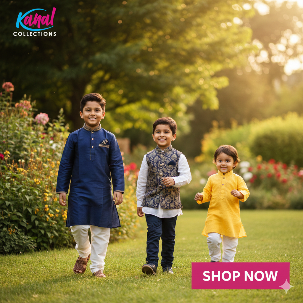 Boys Indian Ethnic Wear | Kurta Pyjama & Sherwanis - Kanal Collections