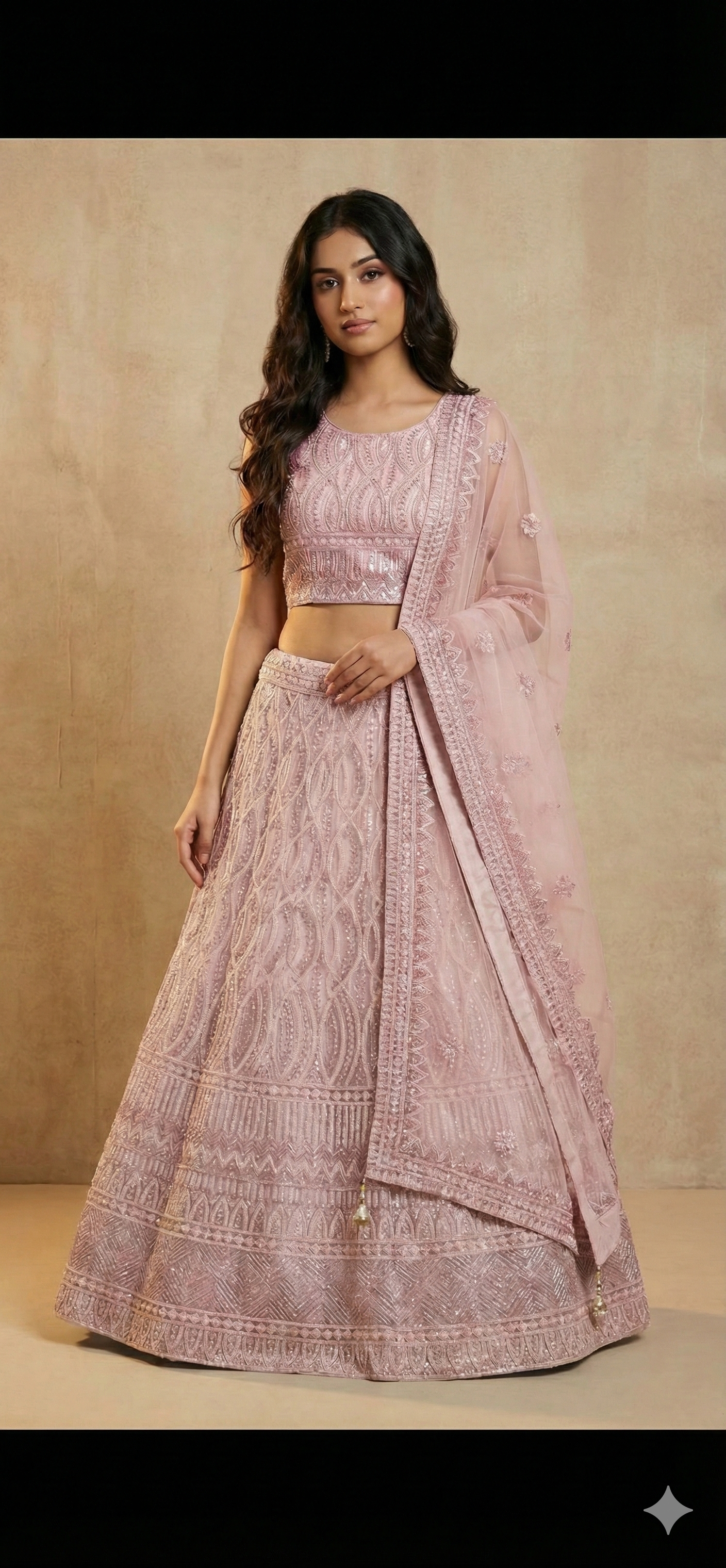 Glitter Embroidered Party Wear Lehenga for Teens