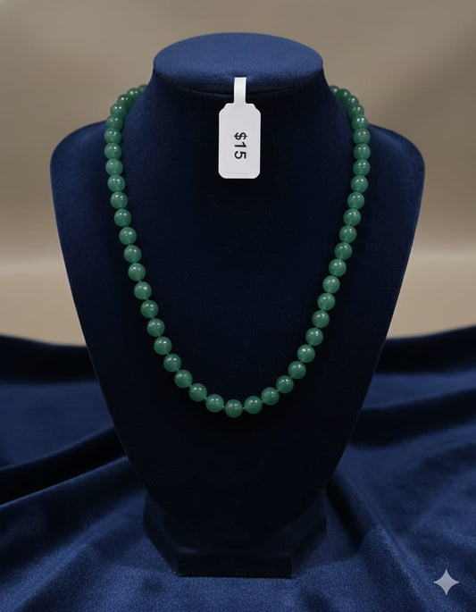 Serene Forest Green Agate Mala