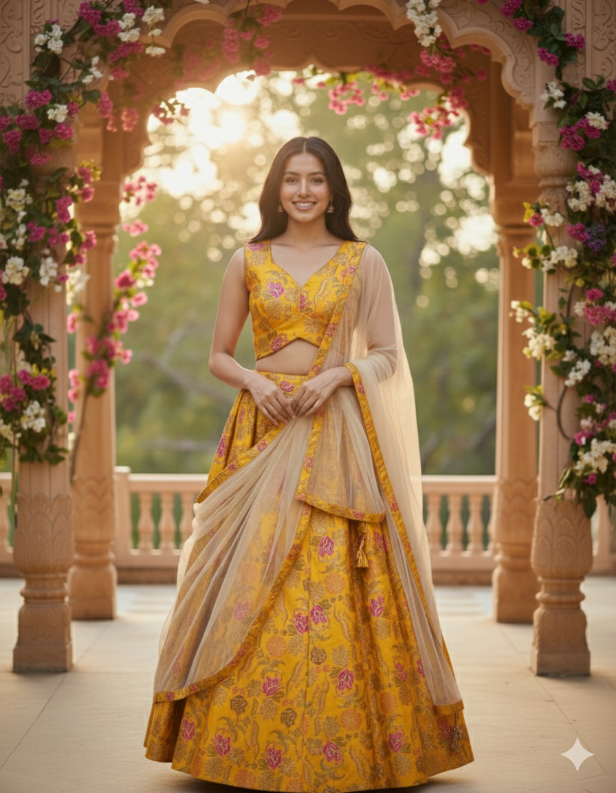 Stunning Brocade Lehenga Set - Ready to Wear & Customizable!