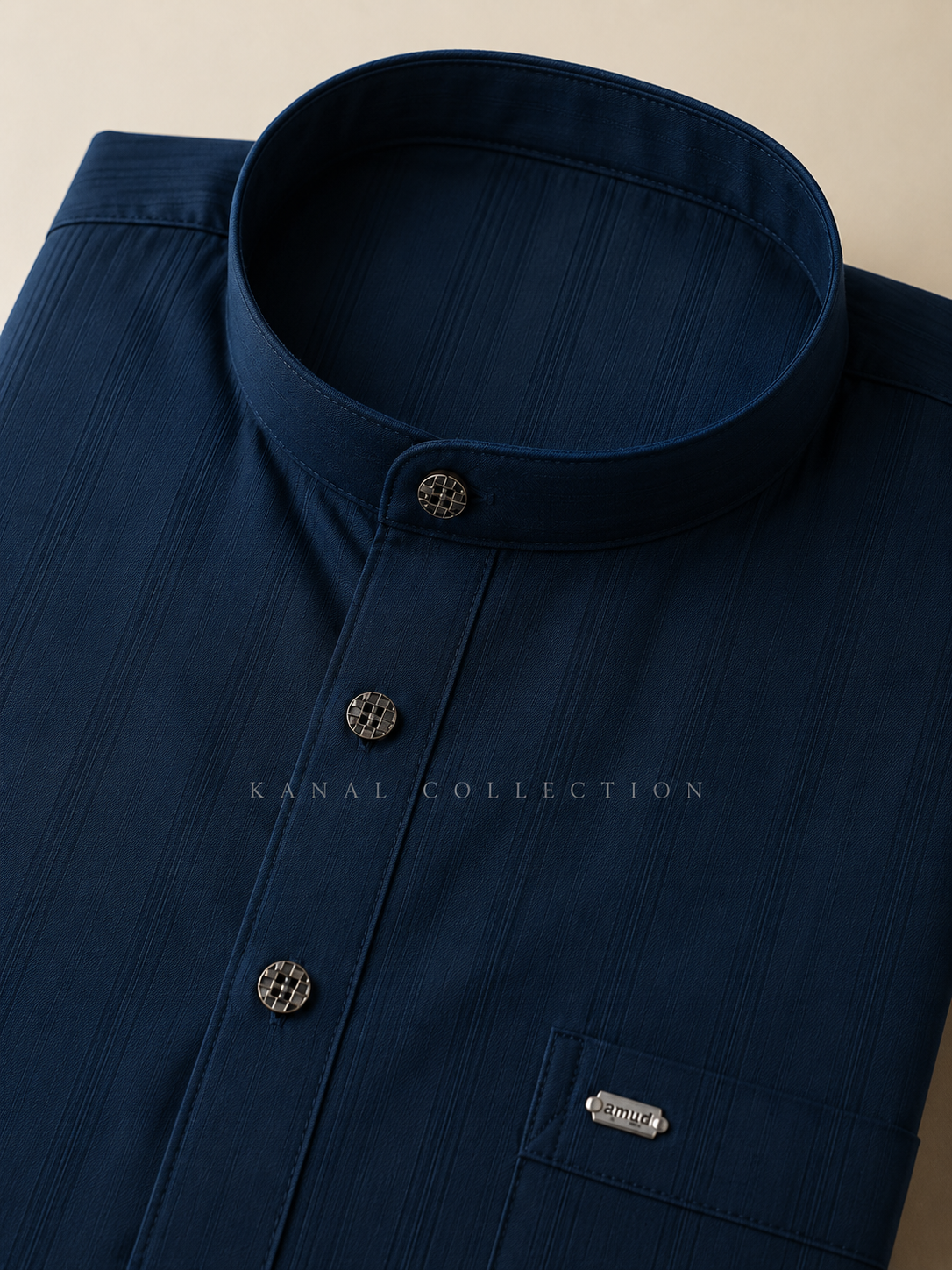 The Imperial Indigo Textured Cotton Kurta