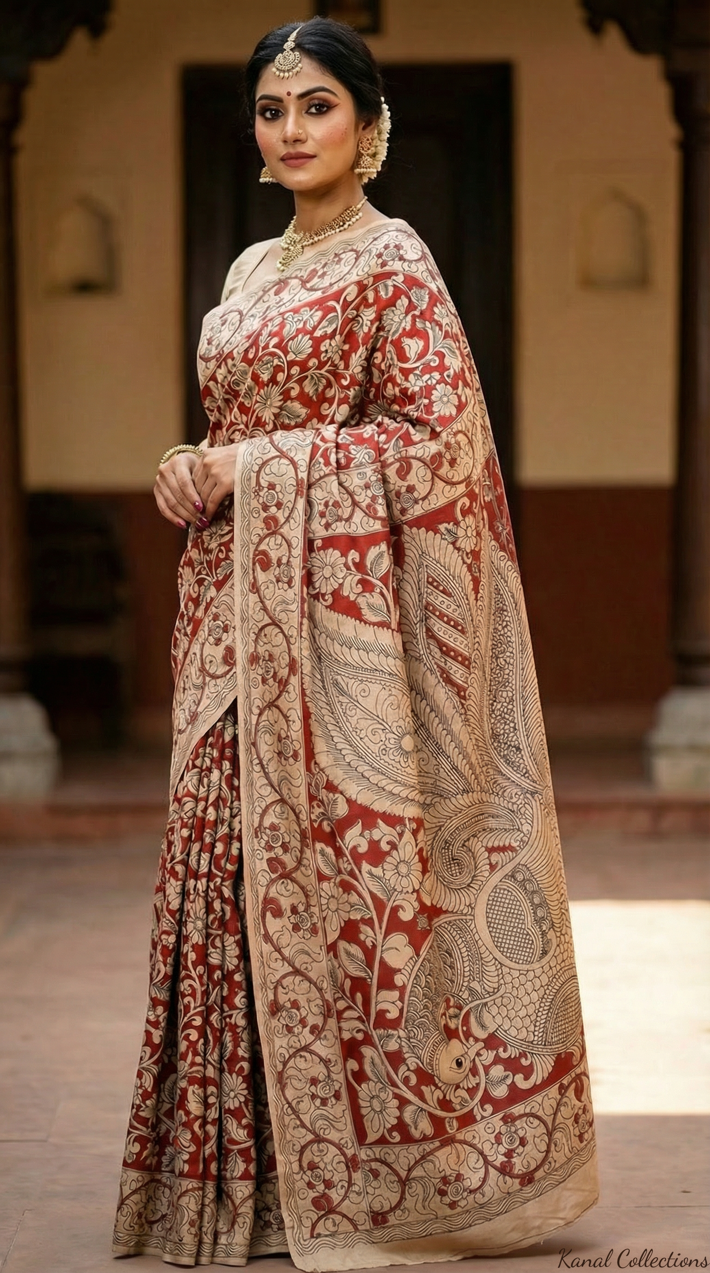 Mul Cotton Saree with Artistic Bird Motifs