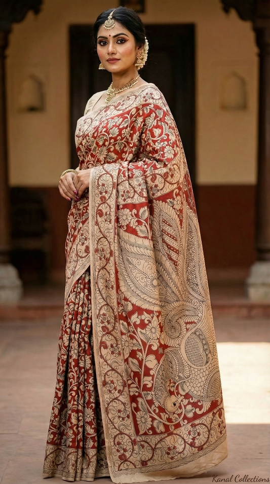 Mul Cotton Saree with Artistic Bird Motifs