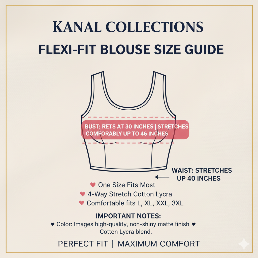 Premium Cotton Lycra "Flexi-Stretch" Blouse
By Kanal Collections