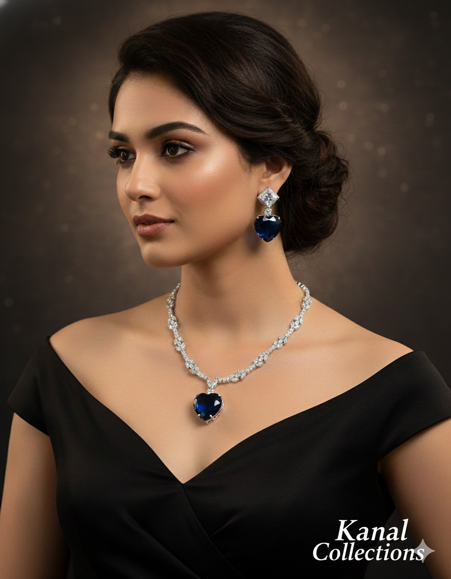 PREMIUM CUBIC ZIRCONIA NECKLACE AND EARRINGS SET