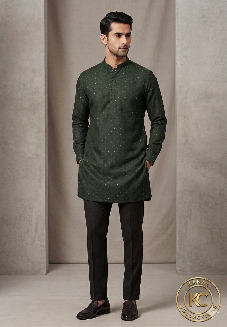 Jacquard Silk Short Kurta | Premium Ethnic Wear