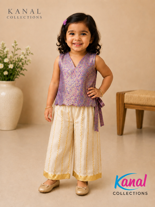 Kids ethnic wear outfit for Onam Celebration. Available from Kanal Collections Brisbane Australia 