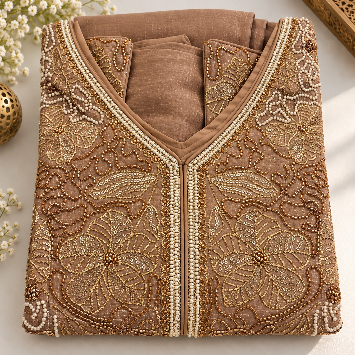 Elegant Embroidered Palazzo Set – Size L