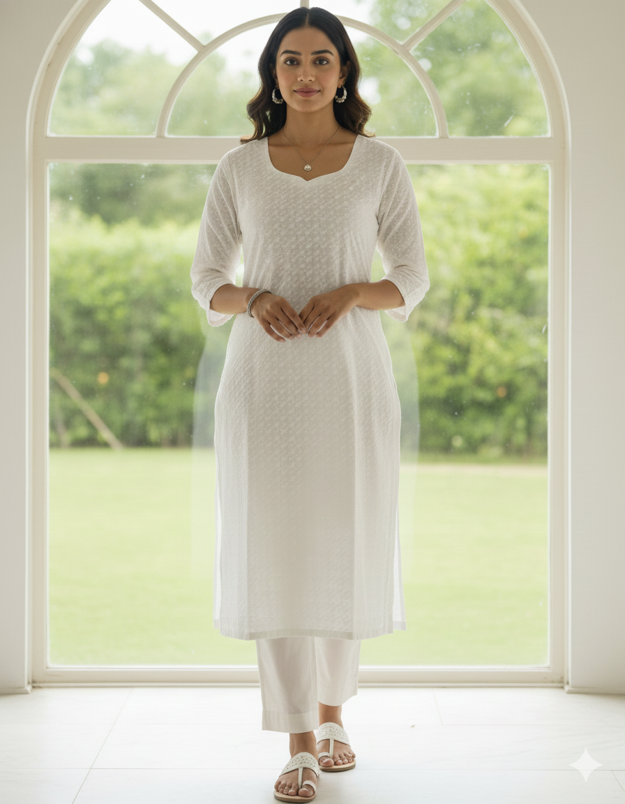 White Kurti