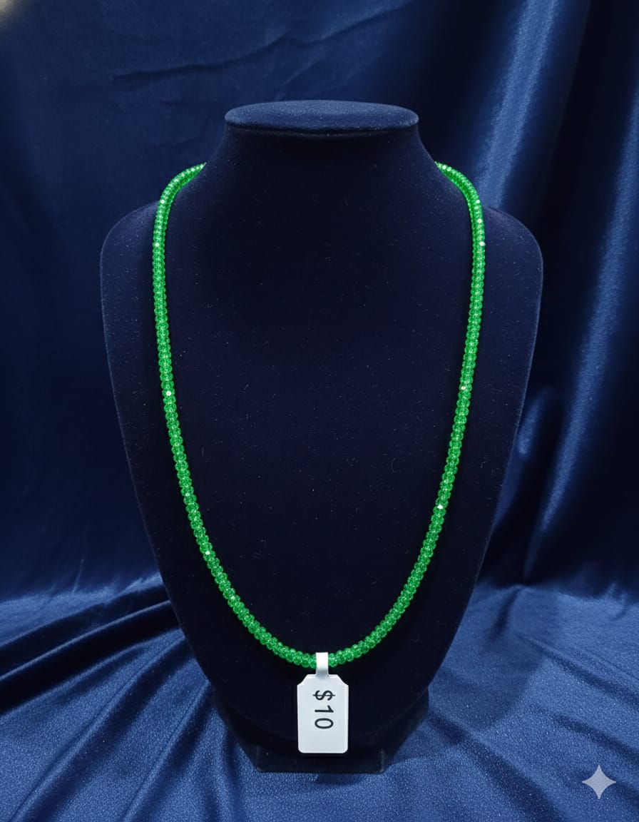 Single-Strand Faceted Crystal Mala