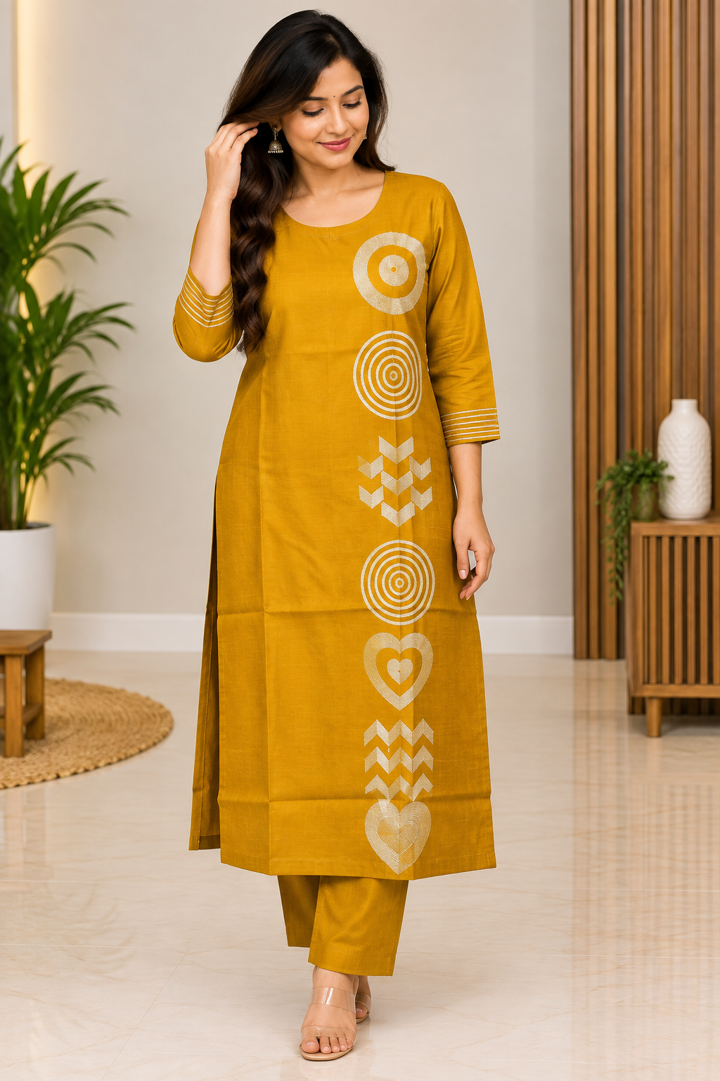 Roman silk  Embroidered  Co-ord Set
