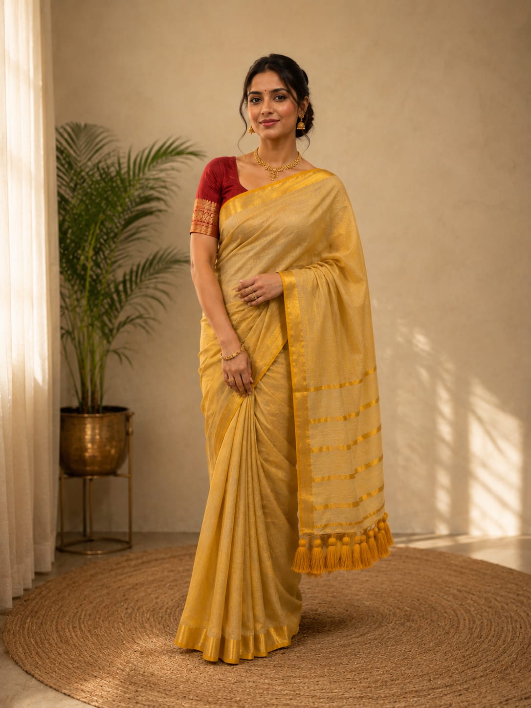 Golden Sunsets – Tissue silk Saree