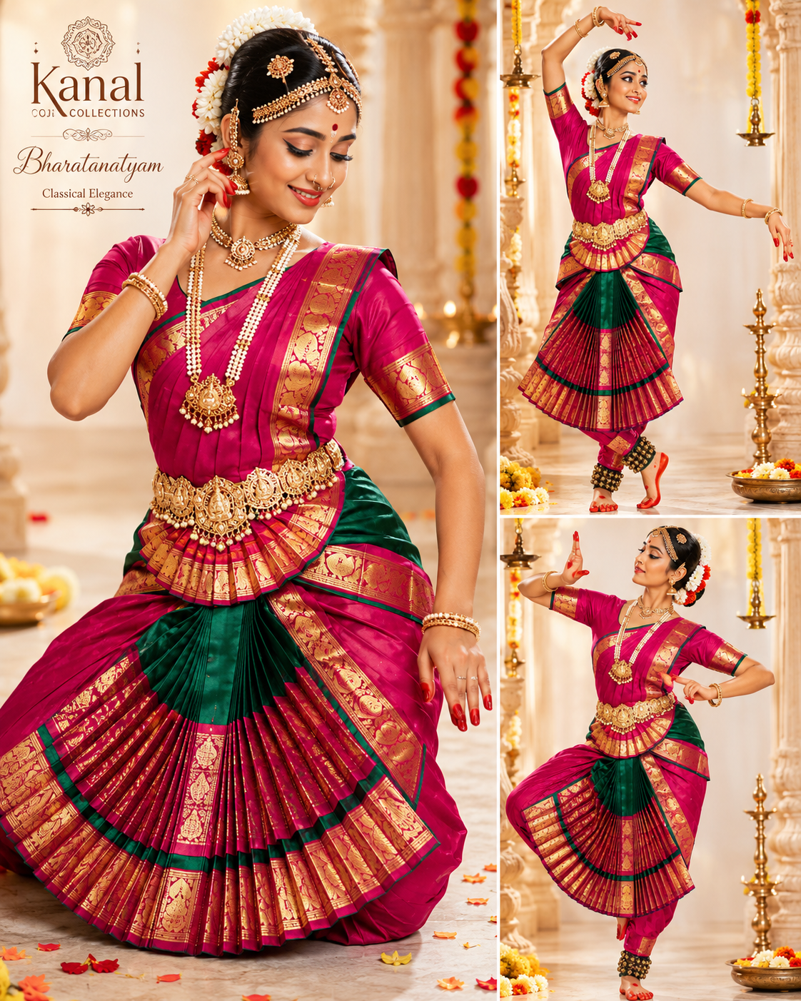 Divine Elegance: Complete Bharatanatyam Dance Jewellery Set