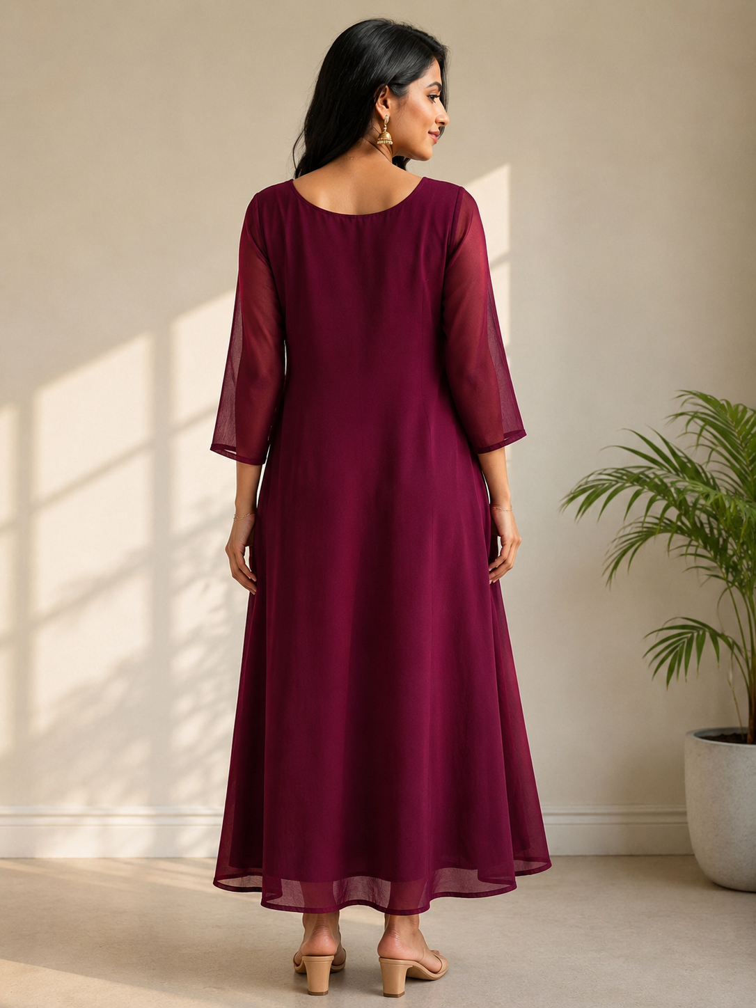 Elegant Georgette Kurtis with Intricate Mirror & Bead Work