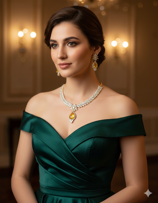 Premium necklace and earrings set