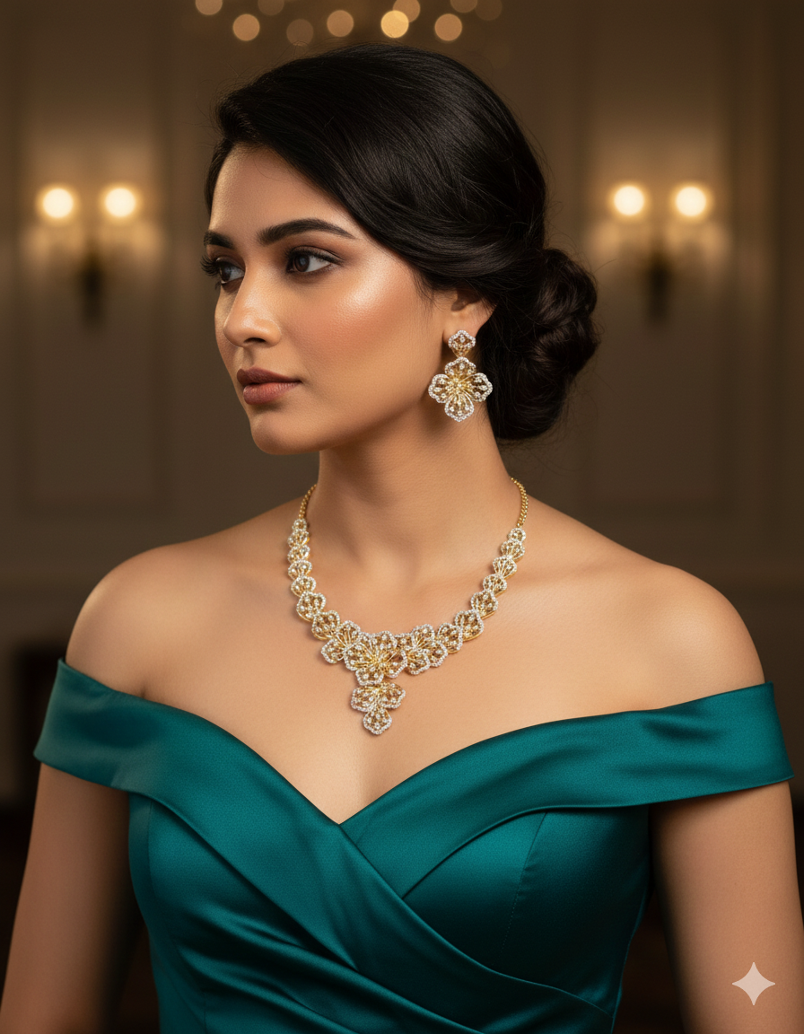 AD necklace and earrings set