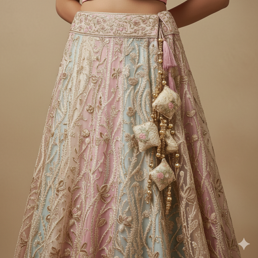The Versatile Elegance: Pastel Ombré Lehenga & Adjustable Silk Blouse
