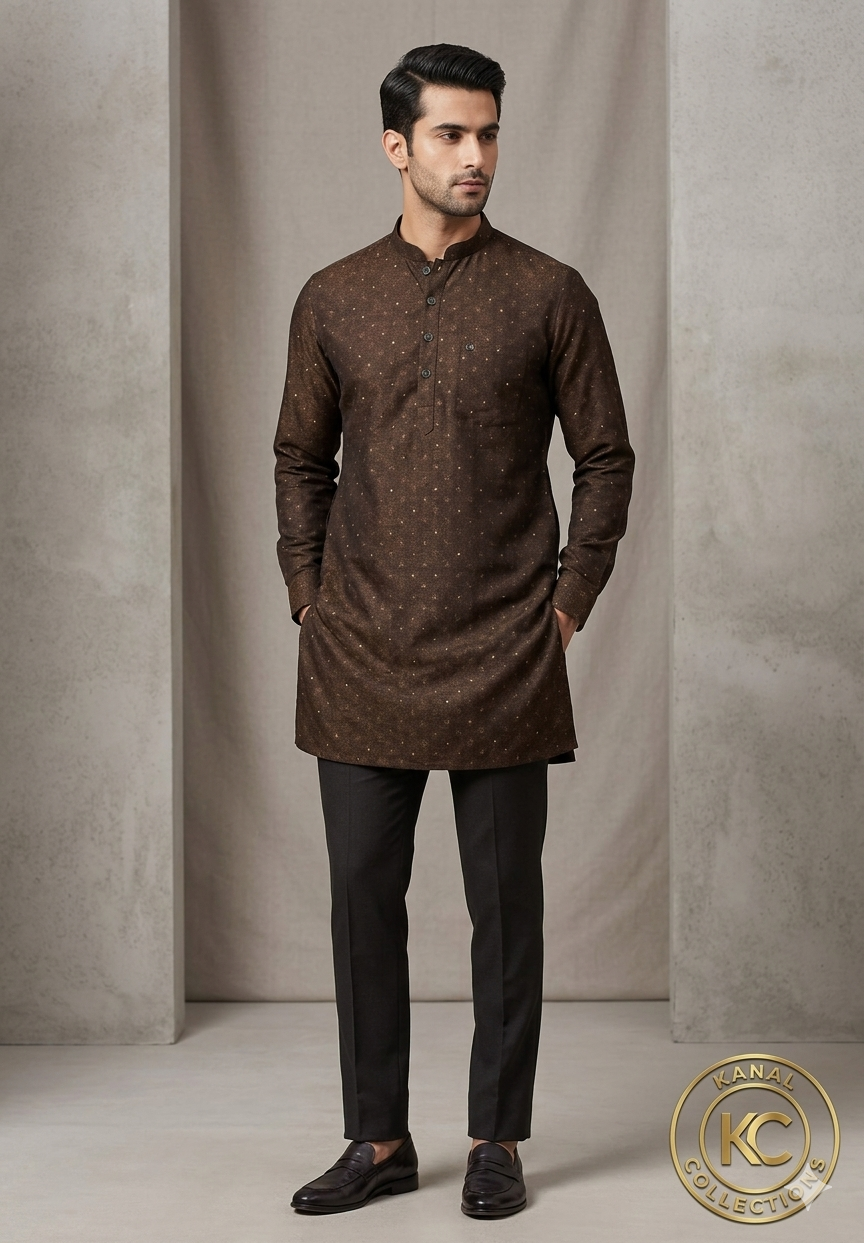 Jacquard Silk Short Kurta | Premium Ethnic Wear