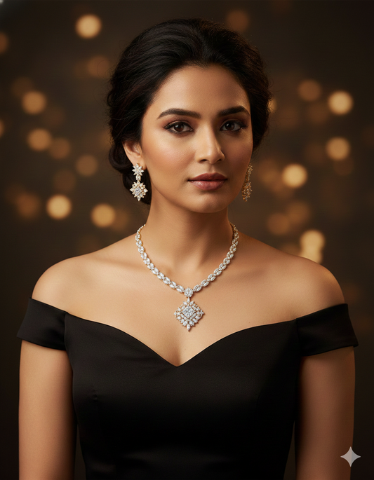 Premium AD necklace and earrings set