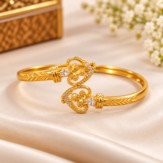 Gold Tone Designer Bangle – Free Size